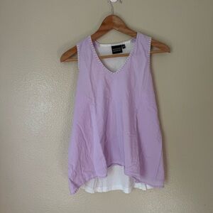 Madison Matthews Light Purple V-Neck Tank Top